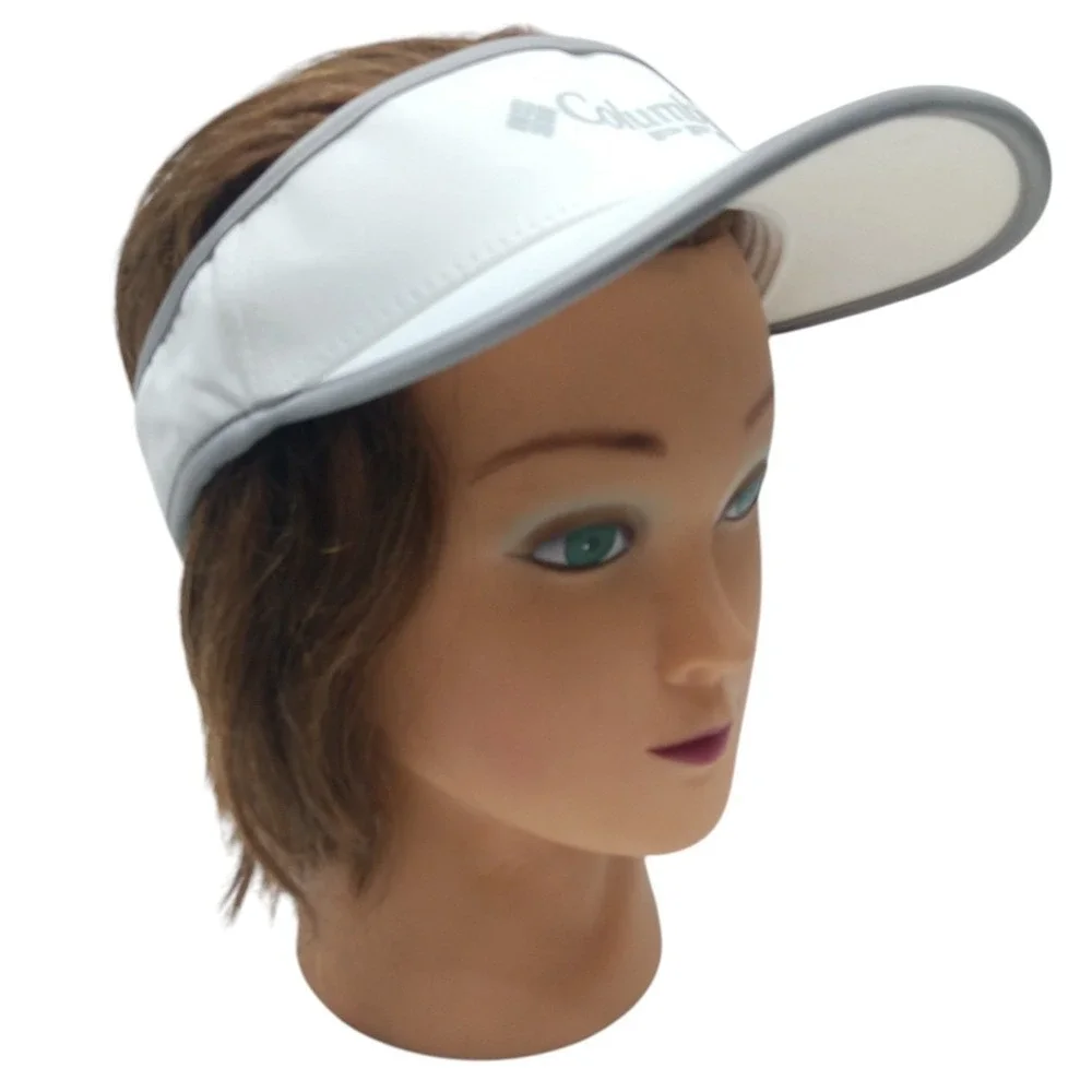 Columbia PFG Flexfit 110 Visor White Grey Performance Fishing Gear Hat